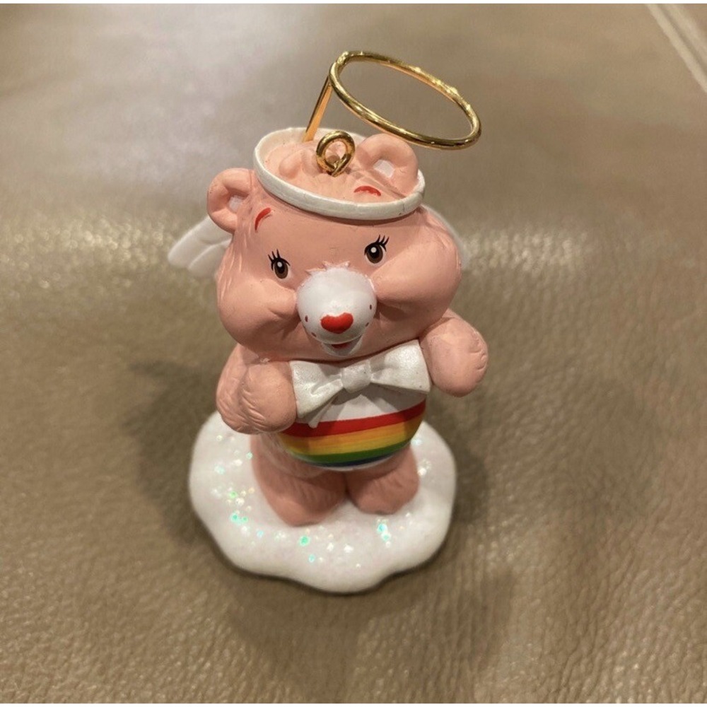 Vintage 2006 TCFC Care Bears Cheer Bear Angel Cloud Christmas Ornament Pink